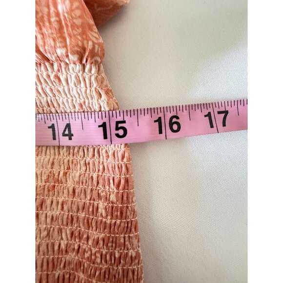 NWT Ramy Brook Sandra Minidress Peach Geometric V-Neck Sleeveless Silk Blend XS - Picture 7 of 14